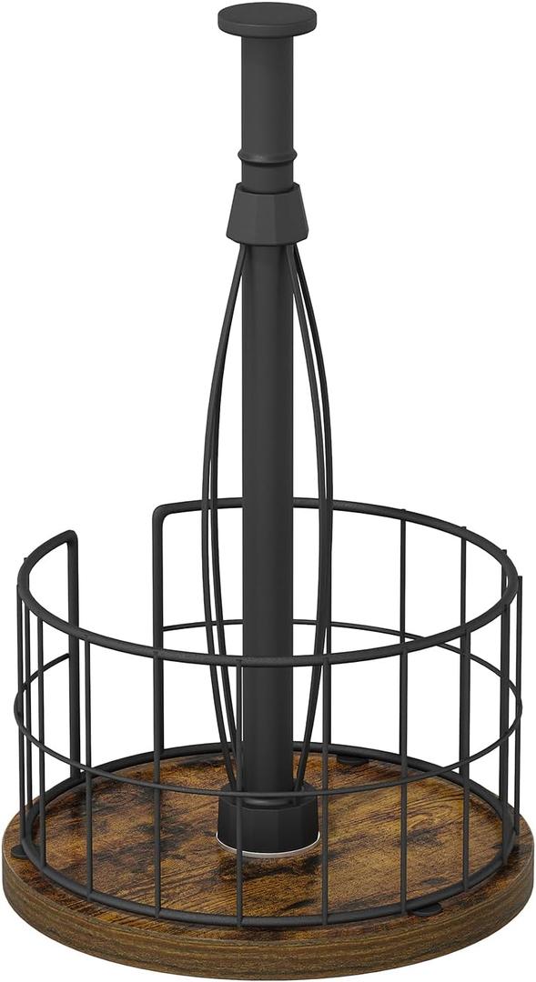 YINMIT Paper Towel Holder Countertop, One-Handed Tear Farmhouse Paper Towel Stand, Roll Paper Towel Stand Weighted, Paper Towel Holders with Ratchet Large, for Kitchen Essentials