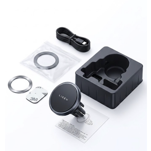 LISEN MagSafe Car Mount Charger, Magnetic Wireless Car Phone Holder | [Easiest Mount] 96LBS Vacuum Suction Car Mount, 360° Magnetic Phone Holders for Your Car