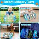 Crawling & Walking Baby Toys 6-12 Months Glowing Jumbo Inflatable Rolling Infant Toy 6 7 8 9 10 12-18 Month Old Tummy Time Sensory Development Light Up Toys for 1 2 Year Old Boy Girl Birthday Gifts