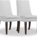 Upholstered Dining Chairs Modern Sidechair Performance Fabric High Back Armlesschair for Diningroom Kitchen,White,Set of 2(1 Box)