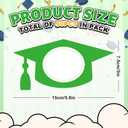 JarThenaAMCS 50 Pcs Graduation Hat DIY Cutouts Green Grad Caps Tassel Paper Cutting Bulletin Board Decoration with 100 Pcs Glue Points for 2026 School Congrats Grad Party Classroom Photo Name Crafts