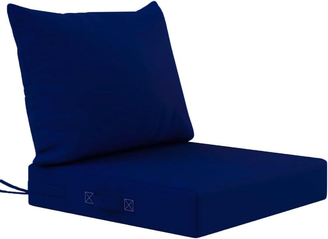 Deep seat Patio Cushion Set 24"x24"x4" Waterproof Fade-Resistant Patio Furniture Cushions & with Removable Cover Deep Seat & Back Cushion with Handle and Fixed Belt Outdoor Chair Cushion (Blue)