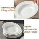Ceramic Plates Set of 4, 8.5" White Pasta Plates, Ceramic Pasta Bowls, Versatile Microwave & Dishwasher Safe Soup/Pasta/Salad Bowls