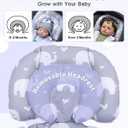 Baby Car Seat Head Support with Extra Headrest, Adjustable Infant Car Seat Insert with Shoulder Pads Set, Breathable Mink Dot Carseat Cushion for Newborn, Fits for Stroller, Baby Swing, Bouncer