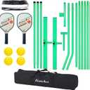 Complete Pickleball net Set for Outdoor, Indoor, Backyard use, Includes Metal Frame, 22 Feet PE net, Paddles, Balls,Carry Bag