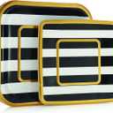 Black and Gold Party Supplies - 24 Pack - 9 Inch Party Paper Plate, 7 Inch Desert Plates, Napkins, and 9 Oz Cups, Diposable Set, for Wedding, Birthday Party, Bridal Shower, Thanksgiving, Christmas