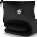 BOACAY Soft & Warm Travel Blanket for Airplane & Car - Long Flight Essential for Women, Men, Kids - Compact Pillow with Luggage Sleeve & Backpack Clip