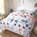 Comfort Spaces Kylar Cozy Comforter Set, Vibrant Chevron Ruching Design with Solid Reverse, All Season Down Alternative Bedding with Matching Sham, Full/Queen (88 in x 92 in), Multi/Blush 3 Piece