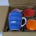 vancasso Bonita 12 Oz Coffee Mugs Set of 6, Ceramic Coffee Cups for Cappuccino, Latte, Tea, Cocoa, Warm Color