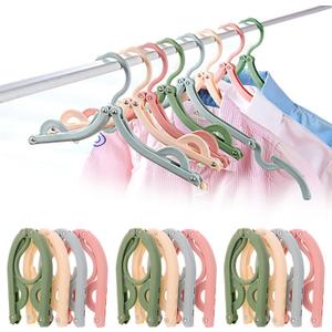 Travel Folding Hanger Household Multifunctional Portable Hanger (Blue Pink Green Beige)