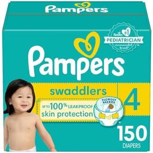 Pampers Baby Diapers - Swaddlers - Size 4, 150 Count, Ultra Absorbent Disposable Infant Diaper