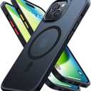 TORRAS Magnetic Shockproof for iPhone 15 Case iPhone 14 Case, 12FT Military Grade Drop Protection, Translucent Slim Protective Anti-Scratch, Black