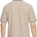 Men's Pique Polo Shirts Long Sleeve Cotton Blend Tipped Casual Collared Polo Shirts Business Classic Fit (XXXL)