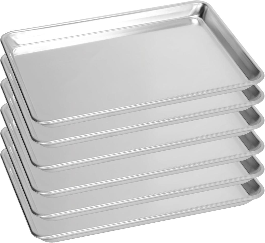 6 Pack 15" x 21" Baking Sheet Pan, Aluminum Large Size Cookie Sheets