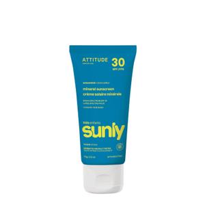 ATTITUDE Mineral Sunscreen for Baby and Kids, EWG Verified, Broad Spectrum UVA/UVB, Dermatologically Tested, Plant and Mineral-Based Formula, Vegan, SPF 30, Unscented, 2.6 Oz (2.6 Ounce (Pack of 1))