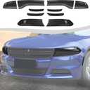 Headlights Cover & Taillight Tail Light Cover & Brow Lights Cover Compatible with Dodge Charger 2015-2026+ Exterior Accessories (Smoked Black)