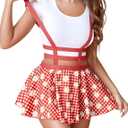 Avidlove Women Sexy Skirt Pleated Mini Skirt Suspender Skirt A-Line Short Braces Skirt