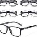 Viseng 5-Pack Reading Glasses Blue Light Blocking for Women Men Anti Glare Filter Lightweight Sports Style Eyeglasses (5-Pack Grey 1.0
