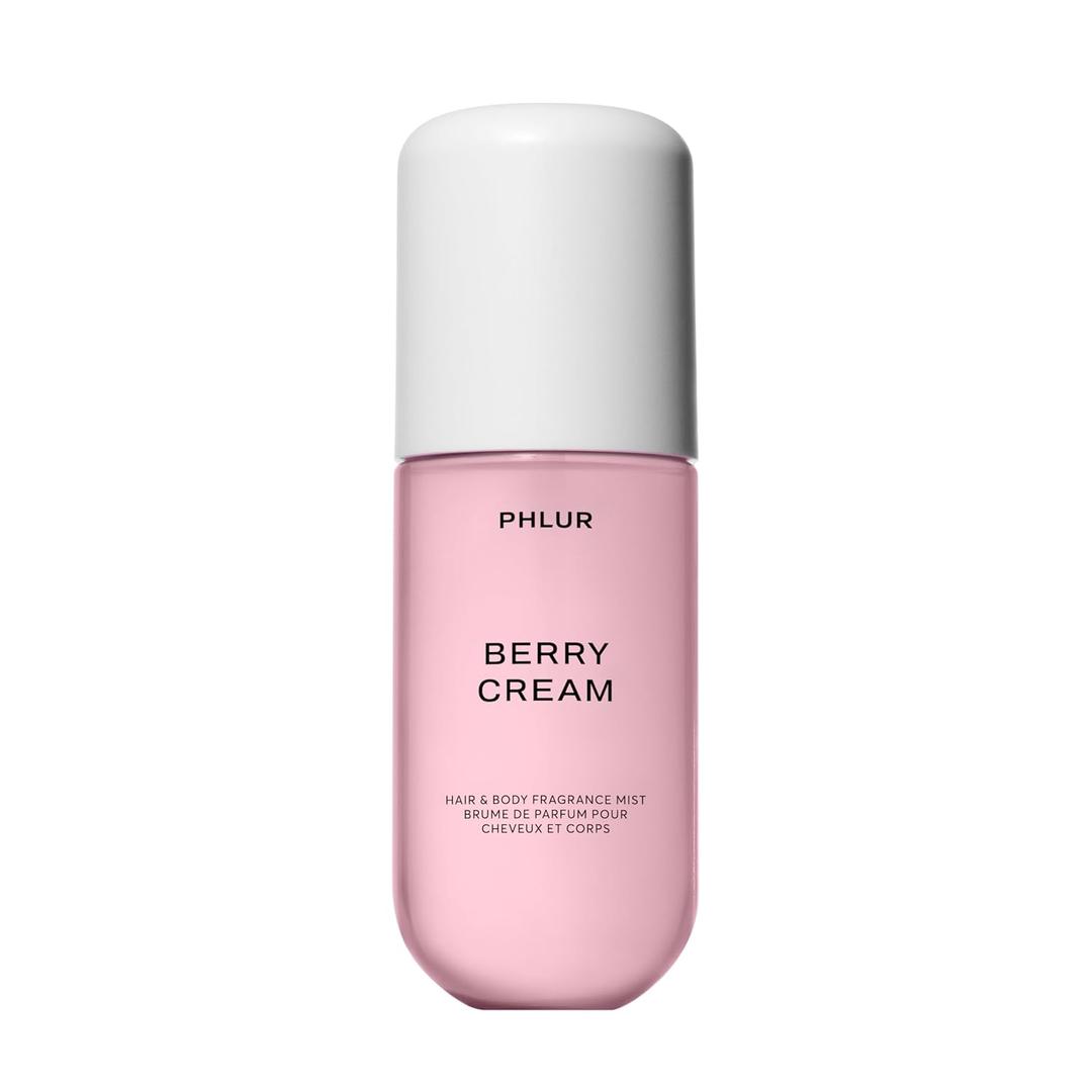 PHLUR Berry Cream Body Mist, 3 Fl Oz - Hair and Body Perfume for Women & Men, Sweet Berries & Vanilla Perfume Body Spray with Strawberry, Cream, Vanilla Bean and Sugared Amber Fragrance