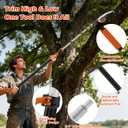30FT Manual Pole Saw for Tree Trimming, 5-24FT Telescoping Extension Pole with Flip-Lock & Screw Dual Locking, 19" 3X Detachable Pruning Saw Head, Yard Maintenance Pruner for Garden Palms Shrubs