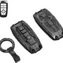 Heavy Key Fob Cover Case Protector for Ford, Keychain, Accessories for Ford Explorer Fusion Escape Edge Expedition F150 F250 F350 F450 F550 Maverick Mustang 3/4/5 Buttons (Model-A Black)
