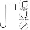 uxcell 8 Pcs Black Powder Coated Metal Vinyl Fence Hooks, Modern Neutral Over-the-Door Mount Hooks for Hanging Outdoor Lights Plants Bird Feeders