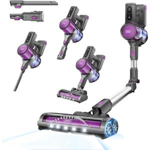 Gevi Cordless Carpet Vacuum Cleaner for Home, Ultra Long Battery Life Stick Vacuum with Bendable Wand, 100,000RPM Deap Clean Vacuum for Hardwood Floor, Carpet & Pet Hair