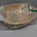 Large 14inch Oval Rattan Fruit Serving Basket,Wicker High Wall Fruit Vegetable Serving Basket Bowl,Large Rattan Dining Table Bowl for Various Things,Bread,Snack,Odds and Ends,Natural Brown