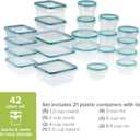 Snapware Plastic Total Solution (21-Pack) Large Food Storage Containers Set, Meal Prep Containers with Plastic BPA-Free Lids & 4 Locking Tabs, Microwave, Dishwasher, and Freezer Safe