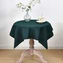 2PCS Dark Green Square Small Tablecloth, 24 x 24 Inch, Stain and Wrinkle Resistant Machine Washable Polyester Table Cloth, Fabric Nightstand End Table Cover