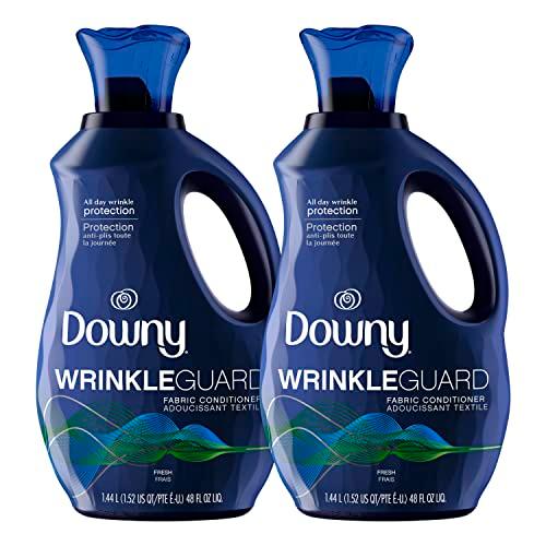 Downy WrinkleGuard Liquid Fabric Softener and Conditioner, Fresh, 48 fl oz 48 Loads, Pack of 2