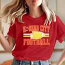 Football Shirt for Women Game Day T-Shirt Sunday Funday Shirt Funny Football Season Short Sleeve Tops