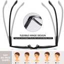 Przene Reading Glasses for Men Women Blue Light Blocking Readers Spring Hinges Lightweight Style Pack (Black,black,demi Brown,demi Brown)