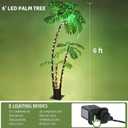 OUSHENG Lighted Palm Tree Bar Outdoor Christmas Decorations Decor, Light Up LED Artificial Fake Faux Trees Lights for Outside Patio Yard Pool Porch Deck Party Tropical, 6FT