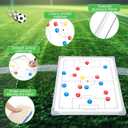 Dunzoom 24" x 18" Soccer Magnetic Coaching Board Double-Sided Dry Erase Tactics Whiteboard, Portable Tactical Board Equipped with Magnet Numbers, Marker Pen, Eraser and Zipper Bag