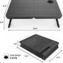 23.4" Foldable Lap Desk Bed Table with Cup Holder Tray Black