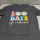 100 Days of School Shirt Retro Disco Hearts 100th Day of School T-Shirt Teacher Life Tees School Celebration Gift Tops, M