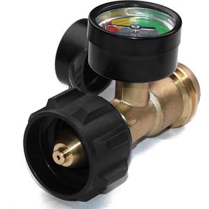 DOZYANT Propane Tank Gauge Level Indicator LP Gas Pressure Meter Color Coded Universal for Cylinder, BBQ Gas Grill, RV Camper, Heater and More Appliances - Type 1 Connection, Black