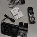 Panasonic Cordless Phone with Answering Machine, Advanced Call Block, Bilingual Caller ID and High-Contrast Display, Expandable System with 1 Handset Cordless Telephone - KX-TGD830M (Metallic Black)