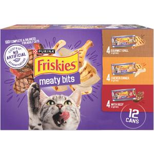 Purina Friskies Gravy Wet Cat Food Variety Pack, Meaty Bits - (2 Packs of 12) 5.5 oz. Cans (EXP 05/31/28)
