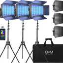 GVM 1500D RGB LED Video Light with Softbox, 75W Video Lighting Kit with Bluetooth Control, 3 Packs Led Panel Light for Photography, YouTube Studio, Broadcasting, 18 Kinds Lighting Scene