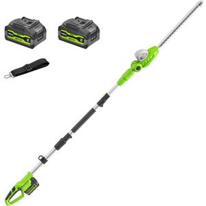 40V Pole Hedge Trimmer, Cordless Hedge Trimmer with 2 Packs 2.0Ah Battery & Charger, 8.5 ft Reach, Electric Bush Trimmer with Extension Pole for Shrubs Pruning