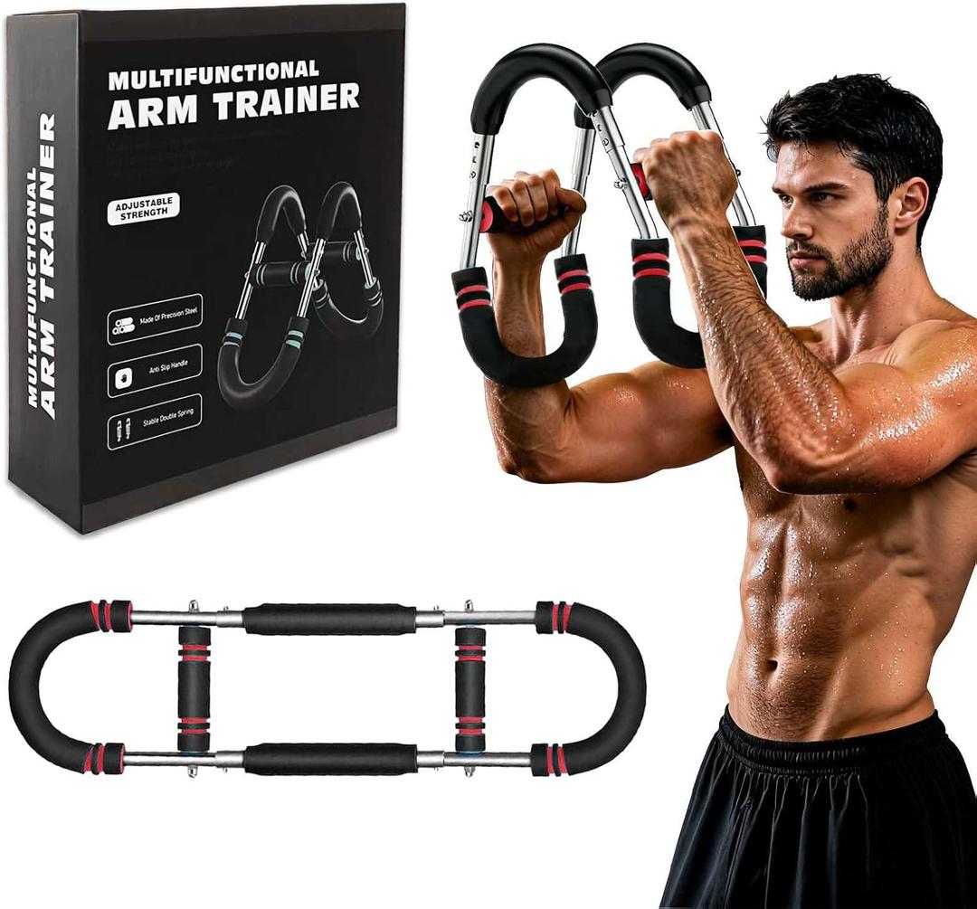 Twister Arm Trainer, Chest Workout Equipment 40-100lb Adjustable Arm Trainer, Twister Arm Trainer, Portable Power Twister Bar, Detachable Design Fitness Anywhere (Red)