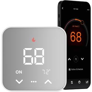 Smart Thermostats for Home, WiFi Thermostats Compatible with Alexa and Google Assistant,7day x 8period Programmable Control Tuya/Smart Life, Energy Saving, C-Wire Require