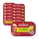 King Oscar Premium Salmon in Olive Oil with Lemon, 4.05-Ounce Cans (Pack of 12, Packaging May Vary), Skinless & Boneless Salmon (EXP 02/16/31)