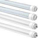 JESLED 360 Degree T8 T10 T12 5ft 24w R17D/HO Base, led Outdoor Tubes for Double Sided Signs 6000K Cool White Clear Cover (4-Pack)