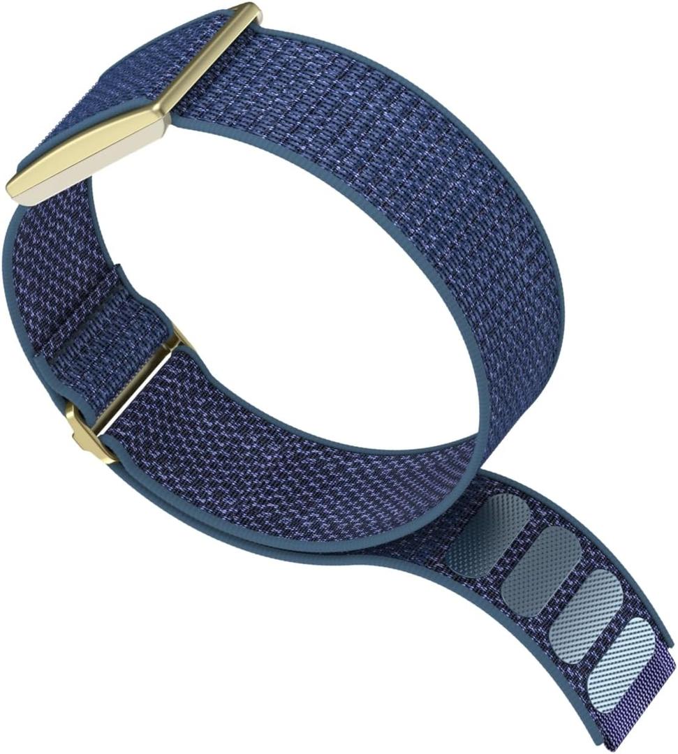 Nylon Bicep Bands Compatible for Polar Loop (2025) / Visible Armband 2.0 Straps, Hook & Loop Soft Weave Stretchy Breathable Replacement Sport Arm/Ankle Wristbands with Buckle-No Tracker (Blue)