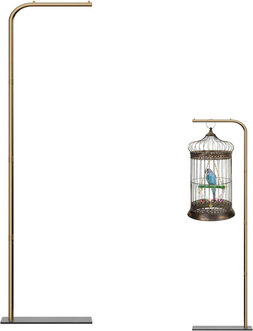 67 Inch High Hanging Bird Cage, Bird Cage Stand, Feeder Stand with Base
