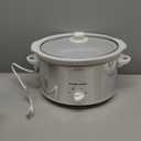 Hamilton Beach 4-Quart Slow Cooker with 3 Cooking Settings, Dishwasher-Safe Stoneware Crock & Glass Lid, Stainless Steel (33140G) (Silver & White)