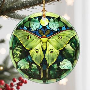 Christmas Ornament, Christmas Decoration, Ceramic-Style Luna Moth Ornament, Heirloom Keepsakes, Holiday Ornaments, Holiday Presents, Unique Xmas Gifts, Gift Exchange Ornaments, Gift Idea